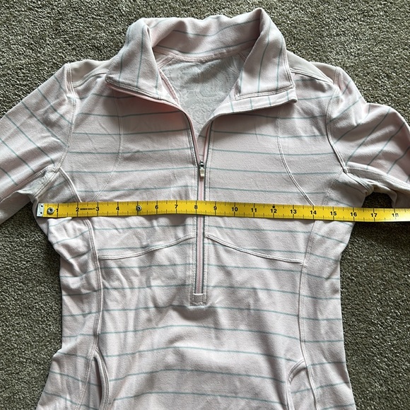 Lululemon Pink and gray stripe quarter zip pullover - Picture 2 of 9